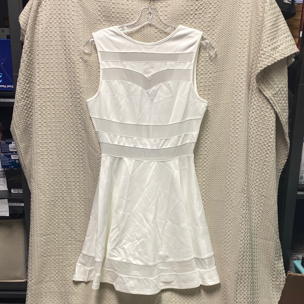 zeagoo White Sleeveless Panel Fit & Flare Mini Dress